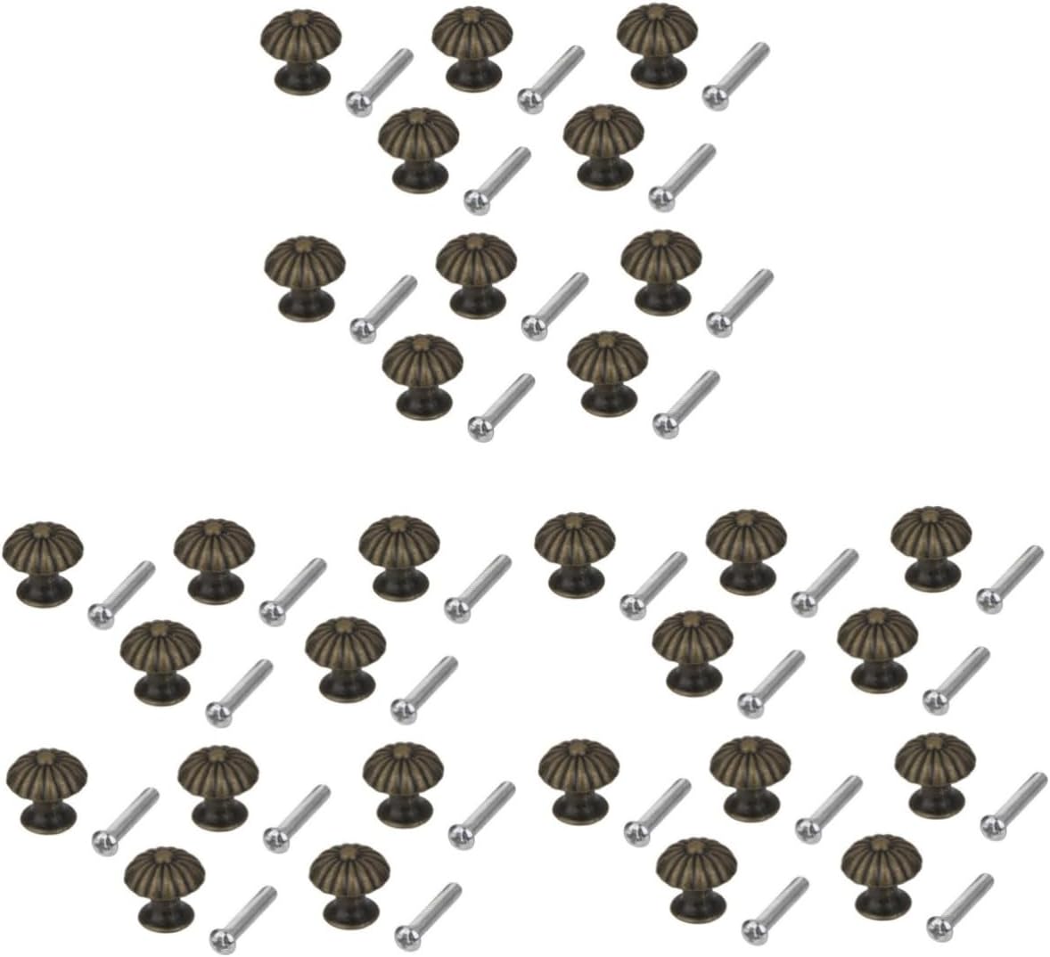 DOITOOL 3sets Gold Cabinet Pulls Vintage Knob Handles Mini Round Drawer Pulls 10pcs*3