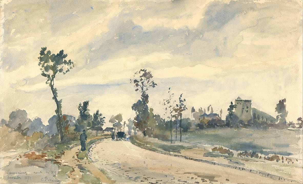 Peinture sur toile nordique Louveciennes Camille Pissarro décoration murale 60x90 - 5