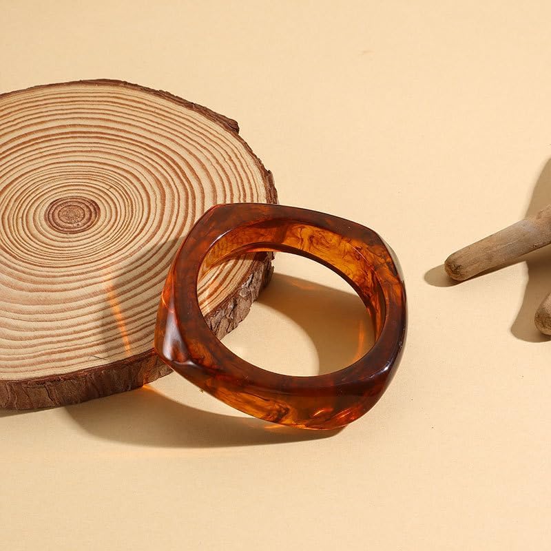 4Pcs/3Pcs Chunky Bangles Bracelets for Women, Colorful Square Acrylic Resin Bangle Bracelets Wide Geometric Irregular Wristbands Women Jewelry Set - Image 6