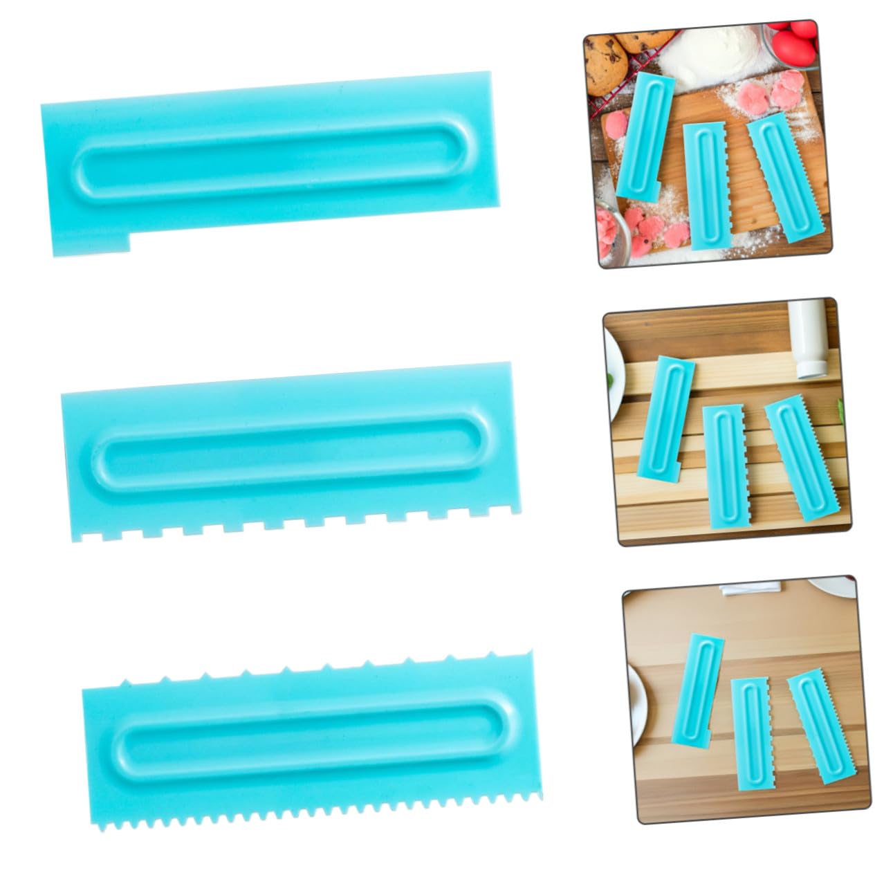 9piezas Raspador de Pasteles Alisador de Glaseado Herramienta para Alisar Fondant Raspador de Pasteles de Plástico para Hornear Postres de Cumpleaños