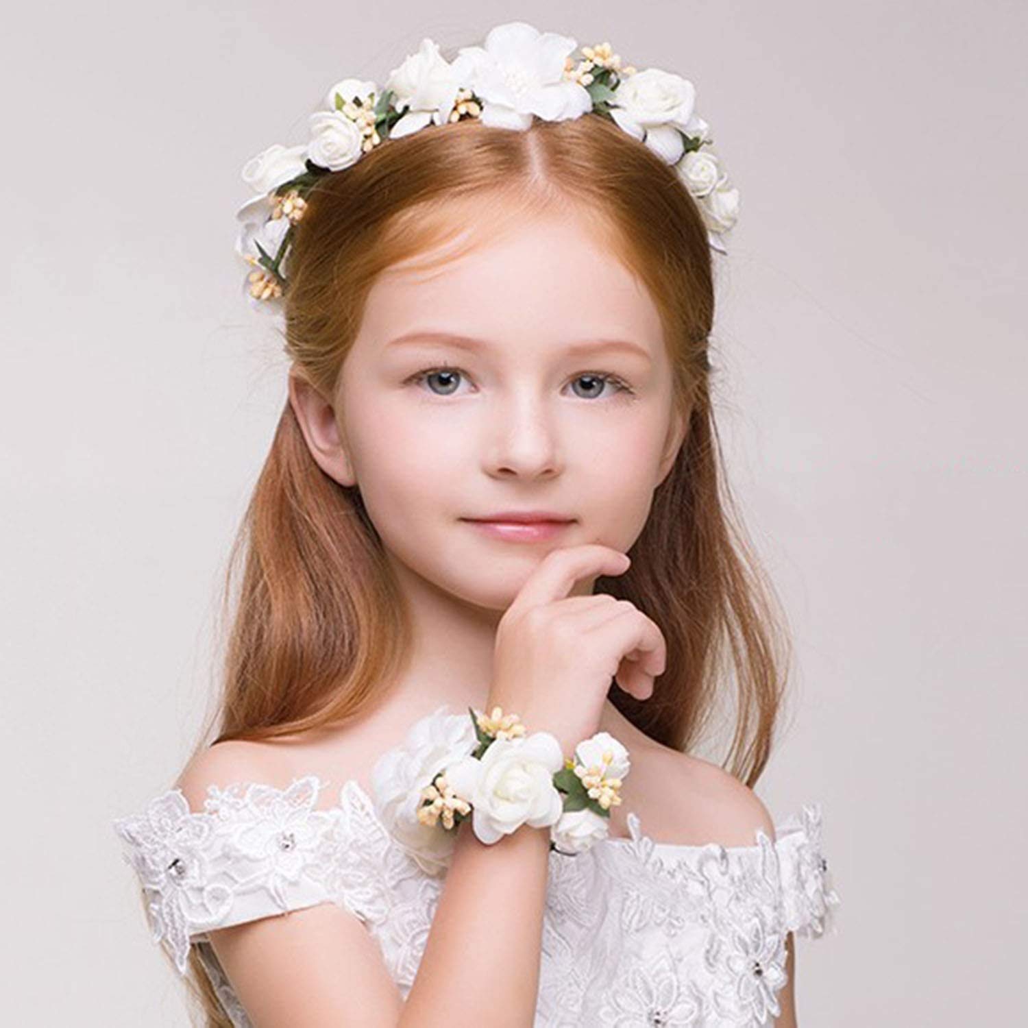 Amazon Co Jp 花冠 リストバンドセット 花かんむり ヘッドドレス 結婚式 髪飾り 花嫁 お花の冠 ヘアアクセサリー フラワー 子供 大人 キッズ ブライダル パーティー クラウン ウェディング 写真撮影 ホーム キッチン