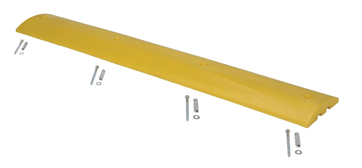 Vestil SBD-72 Plastic Speed Bump Concrete Hardware 72 In. x 12 In. x 2-1/4 In. Yellow