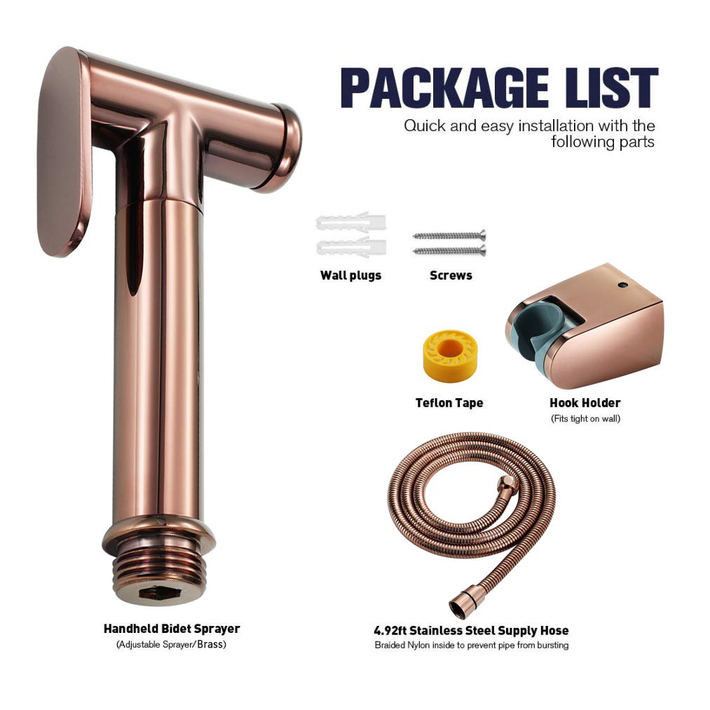 Spruzzatore portatile per bidet per WC, set doccia portatile con attacco a parete fredda per l'igiene personale, materiale in ottone