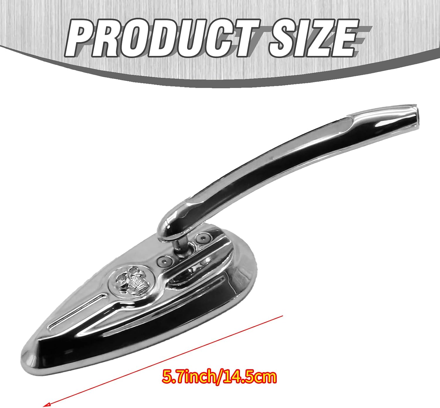 2Pcs 8mm/ 10mm Chrome Skull Teardrop Aluminum Rearview Side Mirrors Replacement for Harley Dyna Electra Glide Motorcycle (Left and Right)