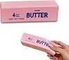 Butter Squishy, Cheese Squishy, Salted Butter Design Stress Relief Squishies for Desk, 4oz Replica Sensory Fidget for Adults, Funny-Themed Office Decor (Pink Butter)
