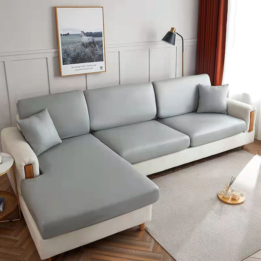 YURRO Anti Scratch PU Leather Sofa Cushion Cover,Water Resistant Sofa Seat Cover Protector,Backrest Sofa Slipcovers Replacement for 1/2/3/4 Seater