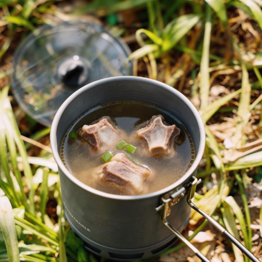 DASIAUTOEM Kubek tytanowy na kemping, 600 ml, ultralekki garnek kempingowy, outdoorowy piknik, wędrówki, naczynia tytanowe ze składanym uchwytem, wytrzymałe i odporne na wysokie temperatury, idealne