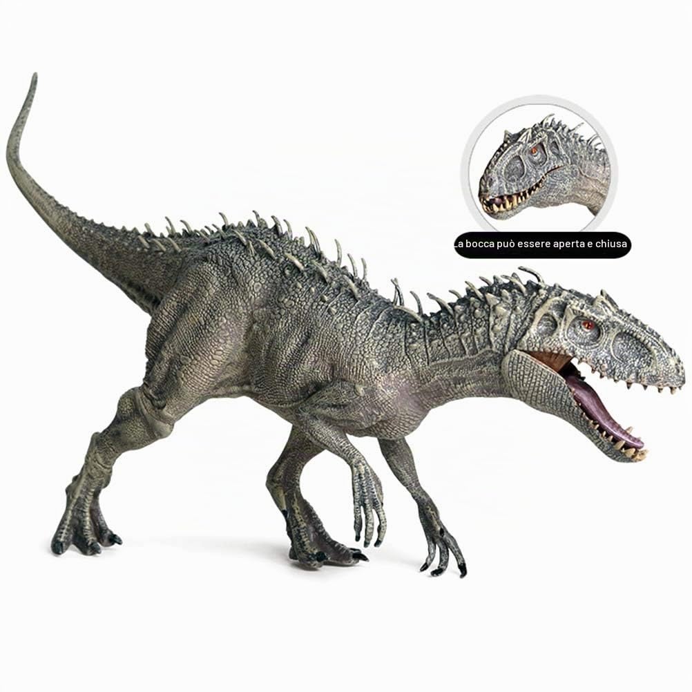 Realistica Jurassic Indominus Rex, statuette in plastica Jurassic Indominus Rex, bocca aperta King Kong Dinosauro Mondo Animali Modello Kid Toy di Natale