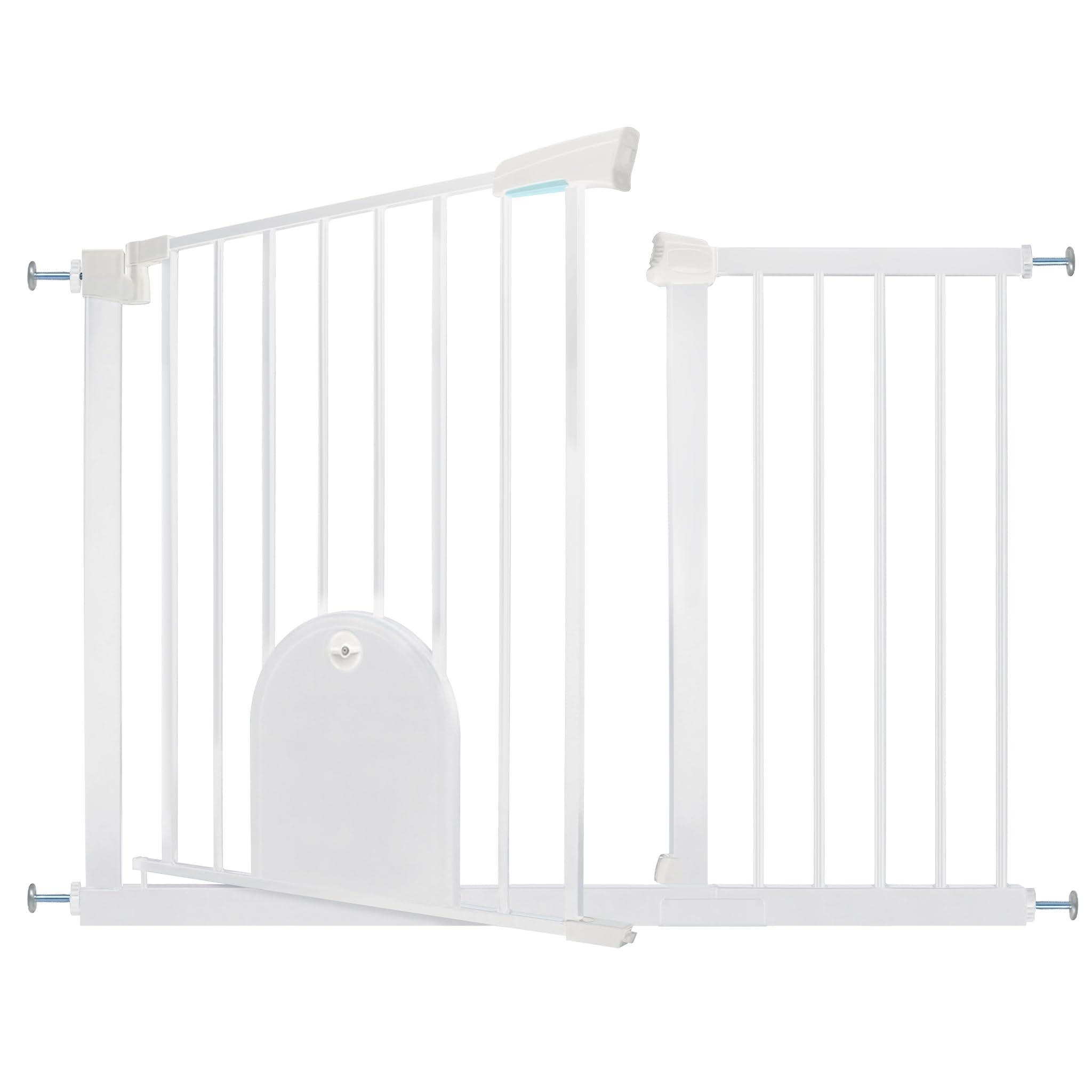 Froadp Türschutzgitter 105-115 cm ohne Bohren mit Haustiertür, Weiß