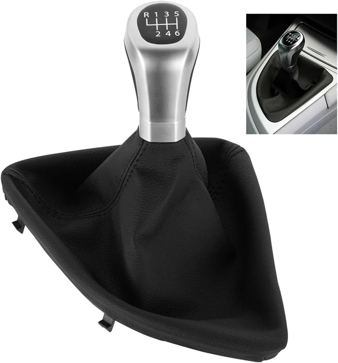 Car Gear Stick Cover Replacement for BMW 1 Series E81 E87 E87 E88 E82 Car Gear Shift Knob 5 6 Speed Manual Handle Lever Stick with Gaiter Boot Gear Shift Knob