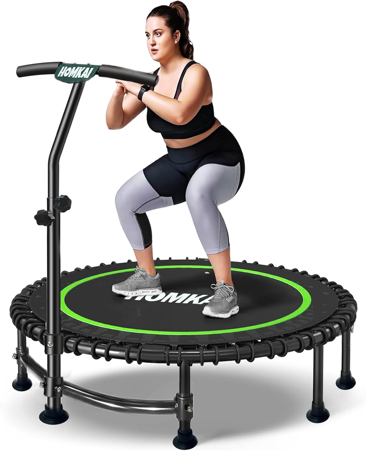 HOMKAI 40" Mini Rebounder Trampoline Foldable Green-40in