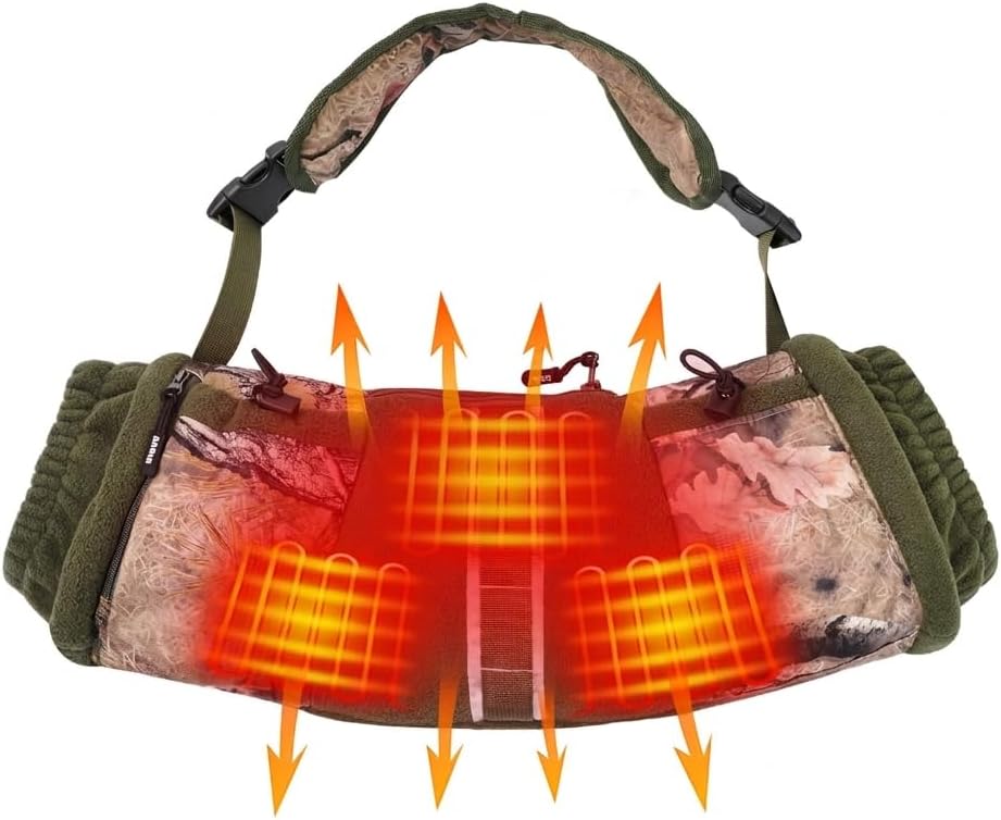 ARRIS Heated Hunting Hand Warmer, Electric Camo Hand Muff with Rechargeable Battery, Hunting Pouch for Outdoor Sports Golf Photography Camping Unisex