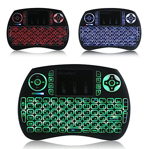 iPazzPort 2.4 GHz Mini Teclado francesa inalámbrico teclado LED retroiluminada portátil con touchpad para pc/Android TV Box/Xbox 360/Smart TV/Linux/Mac/PS4/Google TV IPazzPort 1