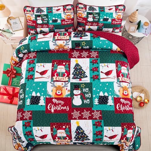 WONGS BEDDING Juego de colcha de Navidad