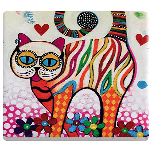 Maxwell & Williams Sottobicchiere Smile Style Tabby Gatto 9 x 9 cm ceramica & Sughero