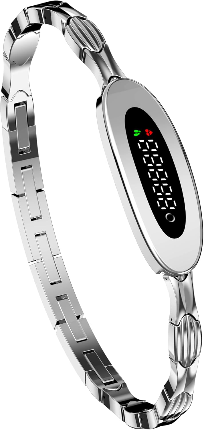 Ladies Smart Bracelet for Women Fitness Tracker Heart Rate Sleep Monitor Sports Modes Remote Camera Waterproof Ultra-Thin Luxury Womens Gold Smart Bracelet for Android iOS Phones