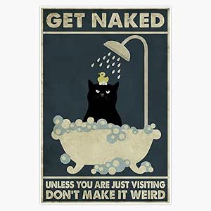 Amazon.com - Get Naked Black Cat Bumper Sticker Vinyl Decal 5"