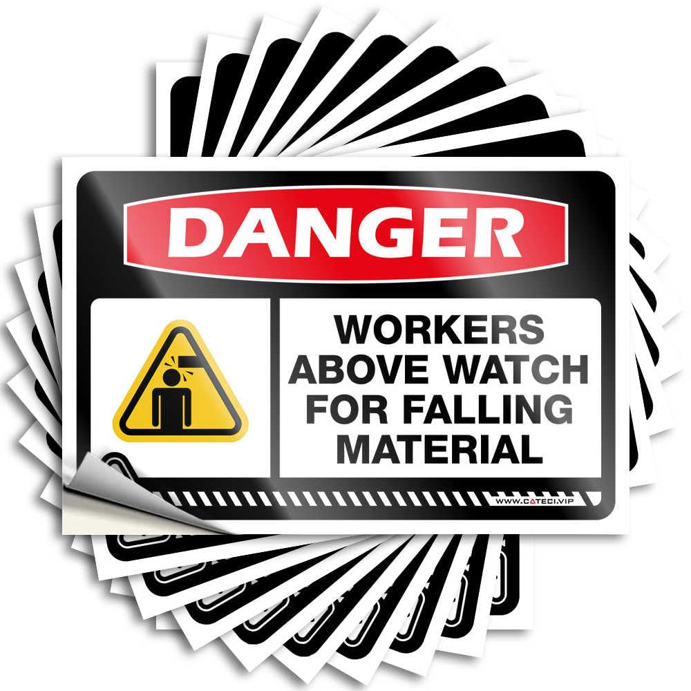 Danger Workers Above Watch for Falling Material Gamers Accessories Winter - Decal Bumper Waterproof Decal(12X18CM)