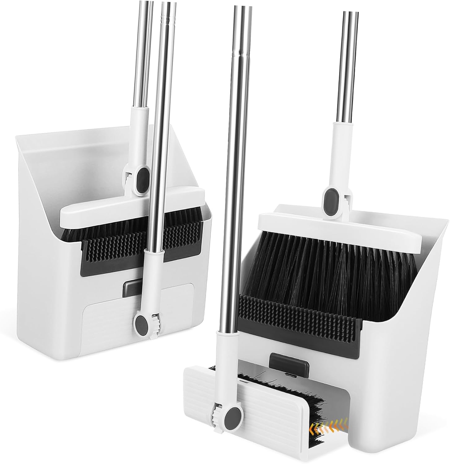 VICASKY Foldable Broom and Dustpan Set with Long Handle Lightweight Plastic Floor Cleaning Kit for Home and Outdoor Use Easy to Assemble and Store