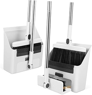 ABOOFAN 1 Juego Escoba y Recogedor con Barrer Interiores y Exteriores Escoba Eficaz con Cabezal de Limpieza y Recogedor con Retráctiles