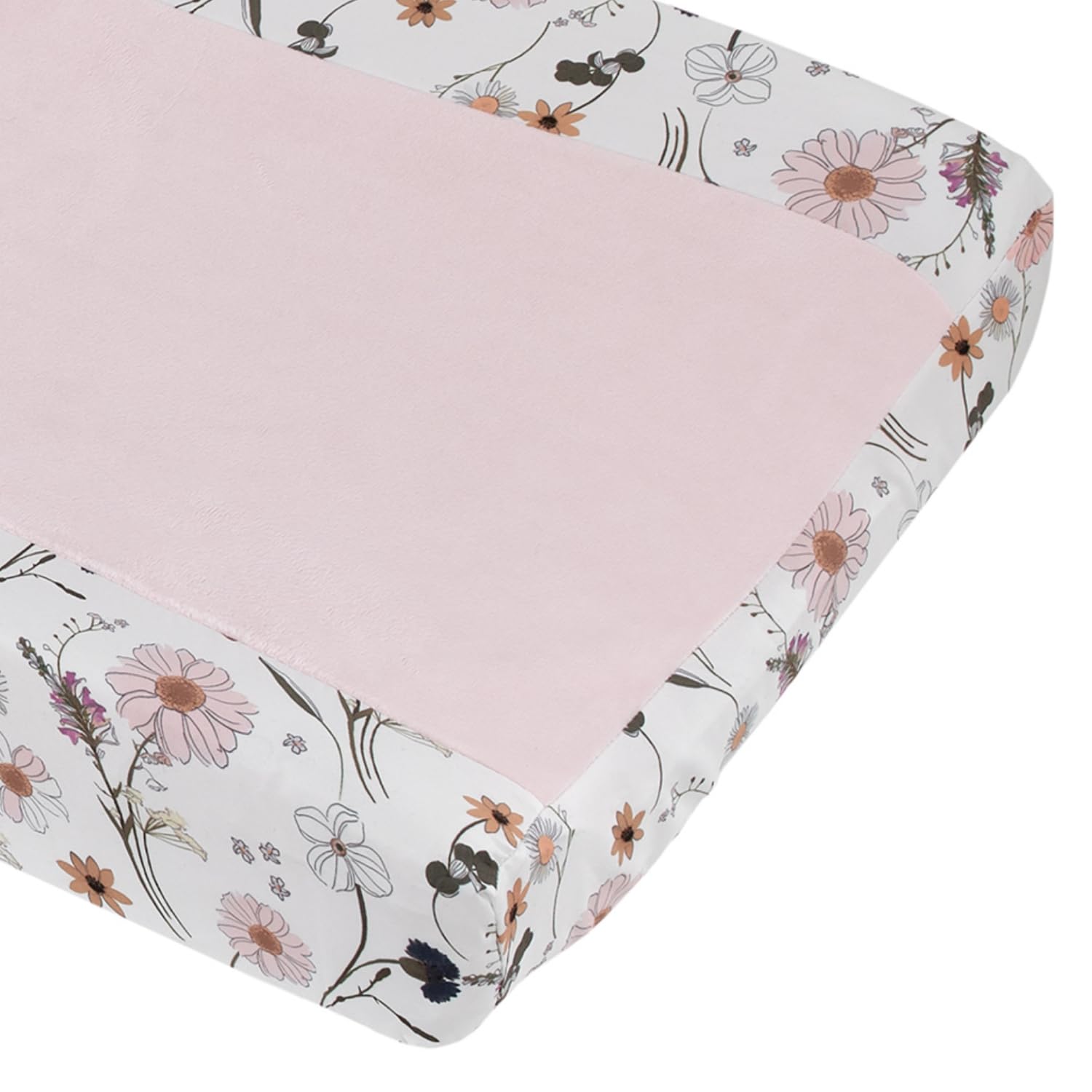 NoJo Keep Blooming Super Soft Plush Baby Changing Pad Cover – Standard Size, Floral Design, Machine Washable