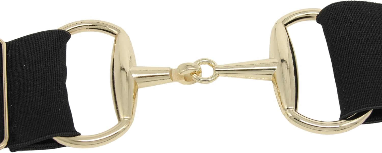 Equestrian Belt Bit Buckle, Equine Horsebit Stretchable, Womens/Mens Elastic Horseback Belt for Riding Breeches - Image 6