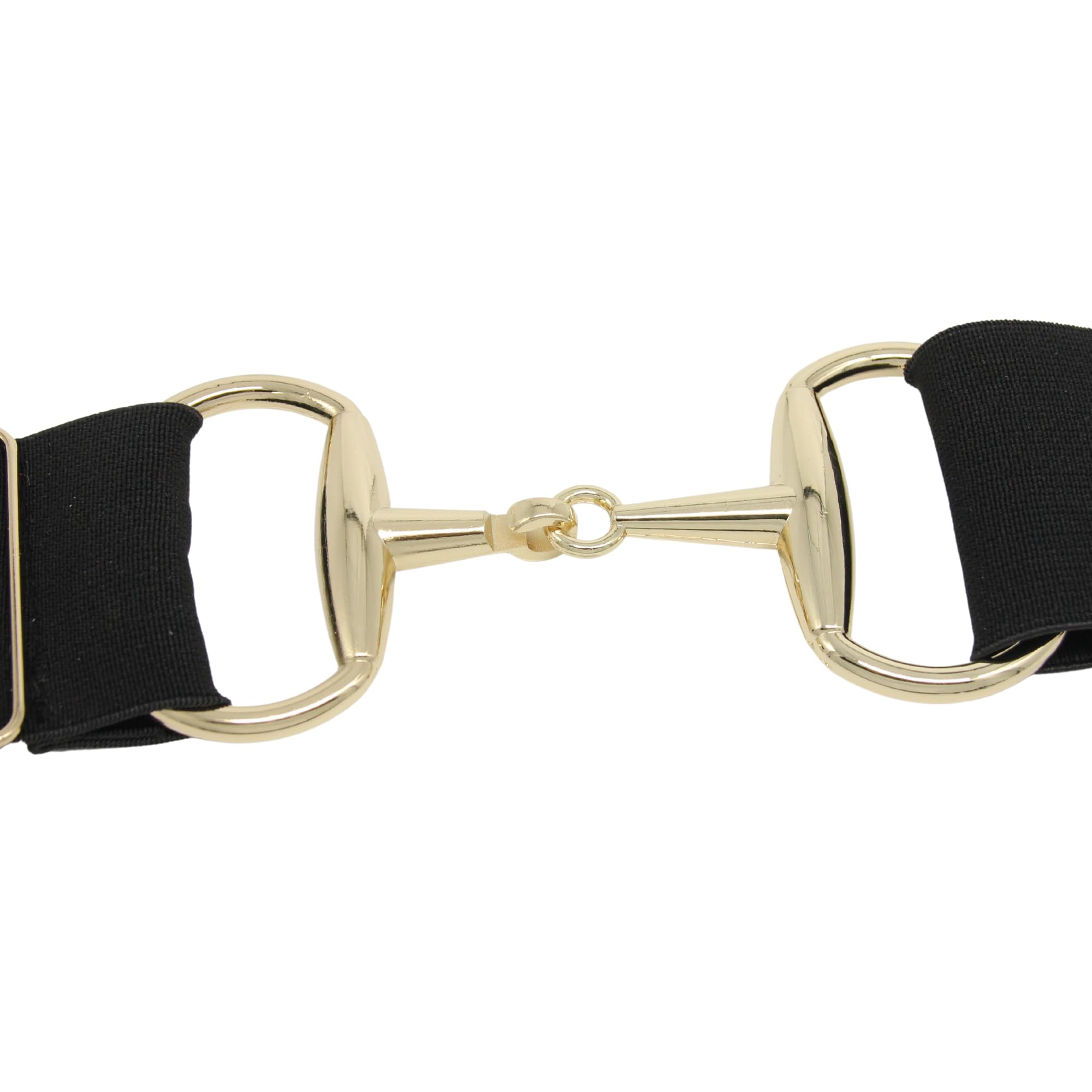Cinturón ecuestre con hebilla, equino Horsebit estirable, cinturón elástico para mujer/hombre para montar pantalones, Cinturón negro de 2 pulgadas con hebilla dorada 6
