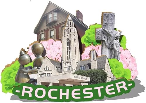 Miniatura 1 de USA Rochester - Imán para nevera, diseño 3D, diseño de recuerdos coleccionables, hecho a mano2