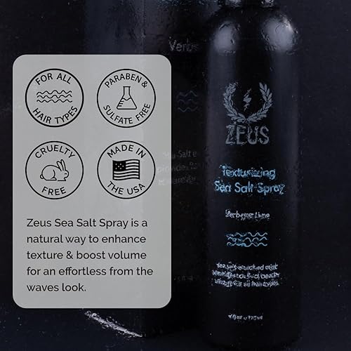 Miniatura 4 de ZEUS Spray texturizante para el cabello con sal marina, vaporizador profesional y estilizador, mejora la textura y el volumen para cabello playero