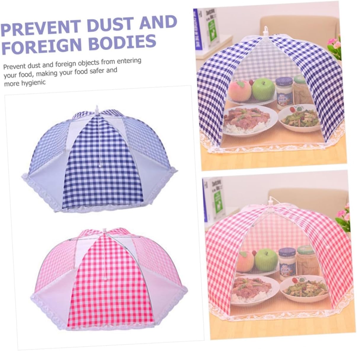 Foldable Cloth Food Cover 2Pcs Reusable Ventilated Kitchen Protector