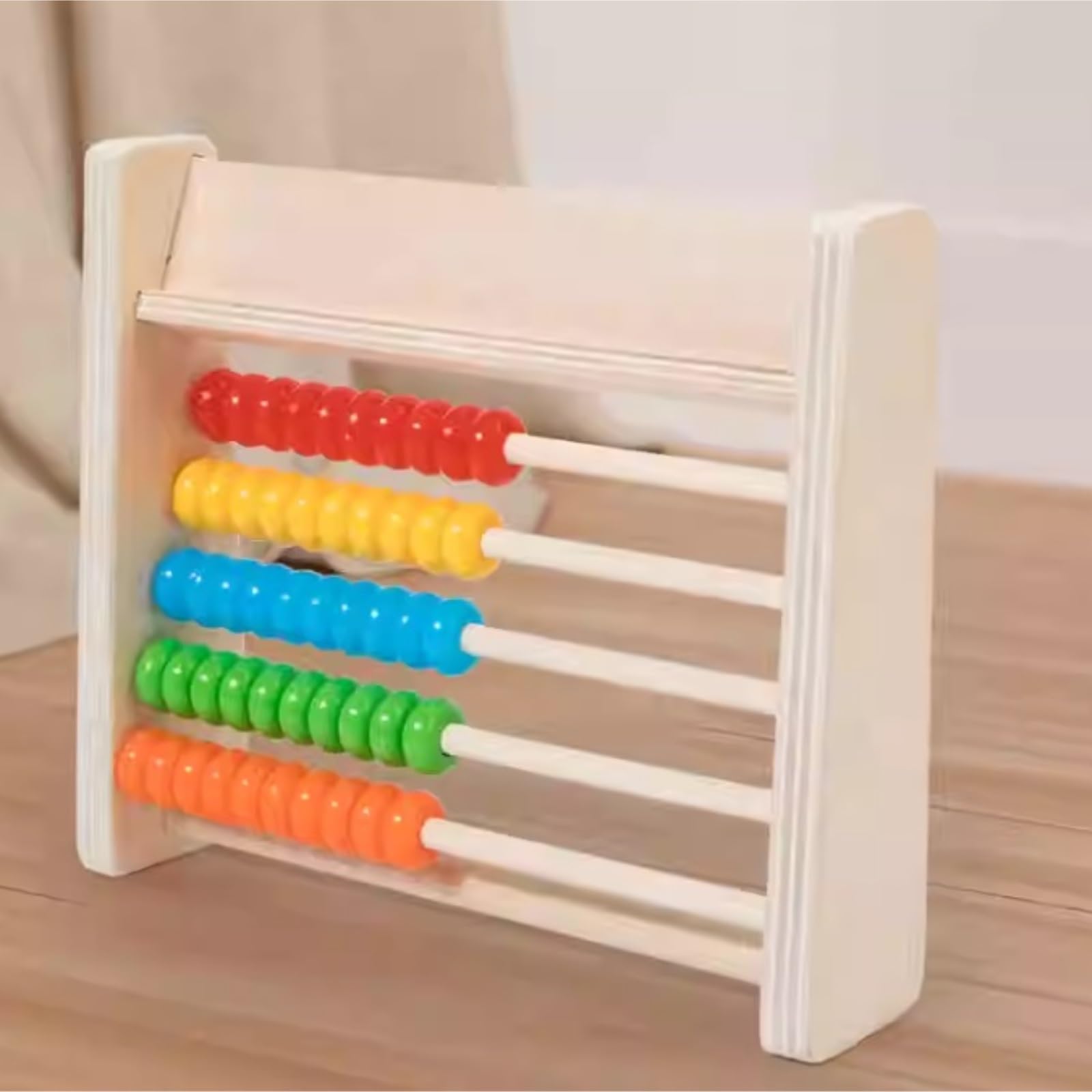 Fidget-Spielzeug für Kinder, Hölzerner Abakus mit Mathekarten for Vorschulkinder, die pädagogisches Rechnen lernen