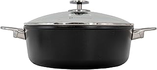 Swiss Diamond Nonstick Hybrid Ceramic and Diamond-Infused Braiser With Glass Lid, PFAS- and PFOA-free, Dishwasher & Oven Safe Up To 500 °F (5.3 Quart)
