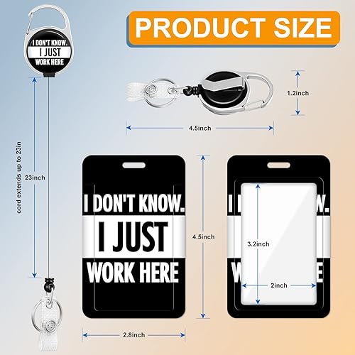 Miniatura 5 de Porta credenciales Plifal con carrete retráctil, etiqueta divertida de identificación con clip de trabajo, protector de tarjeta vertical resistente