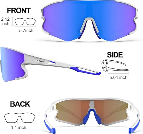 Miniatura 7 de HAAYOT Polarized Cycling Glasses,Baseball Sunglasses for Men Women,Sports Running Biking Fishing Sunglasses with 5 Lenses