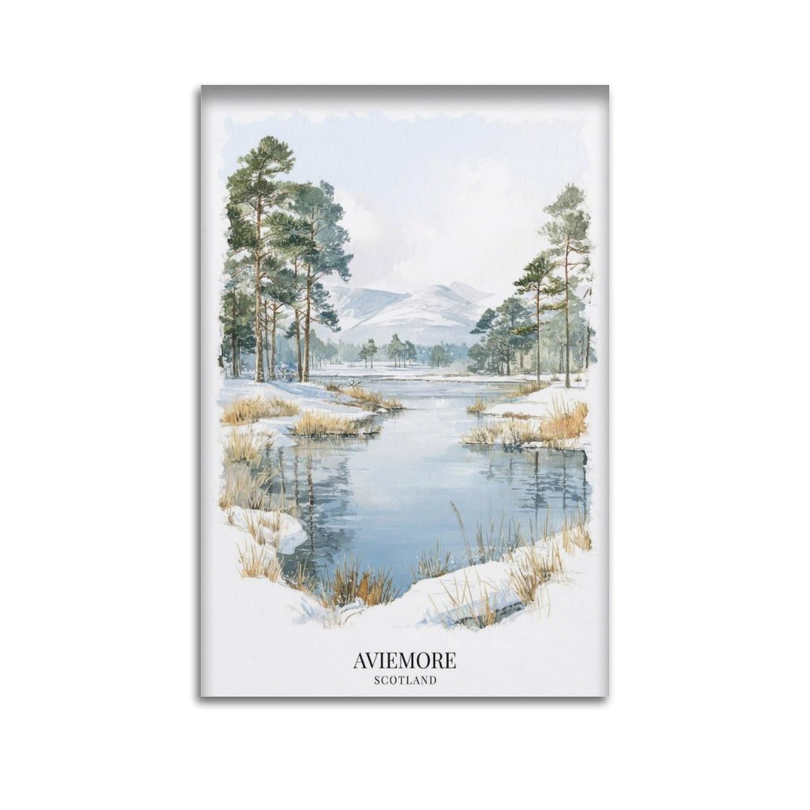 xiaoxiaoshen Aviemore Scotland Scottish Highlands Scenic Mountain Village Canvas Poster Wall Art Prints Room Aesthetic Murals Bedroom And Living Decorations 24x36inch(60x90cm)
