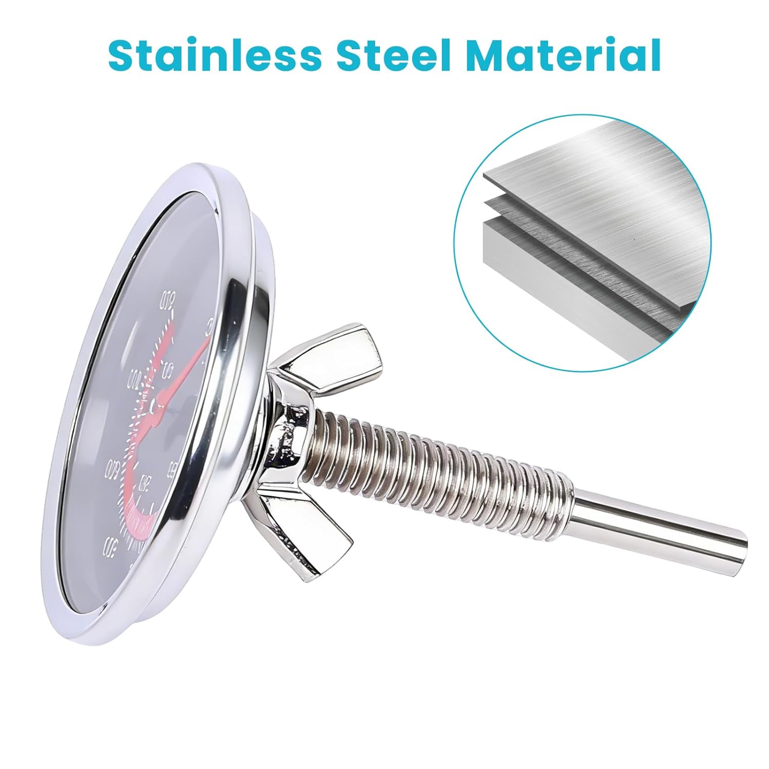 Grill Thermometer Stainless Steel Diameter 6 cm Smoker Thermostat for Weber Kettle, Kamado, Charbroil, Outback, Pit Boss, Uniflame BBQ – Bild 6