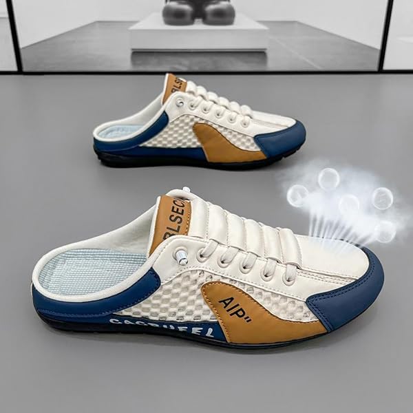 Men's Slip On Mule Sneakers Backless Breathable Mesh Walking Shoes Lightweight Casual Anti Slip Shoes for Driving Travel Daily Wear - 2