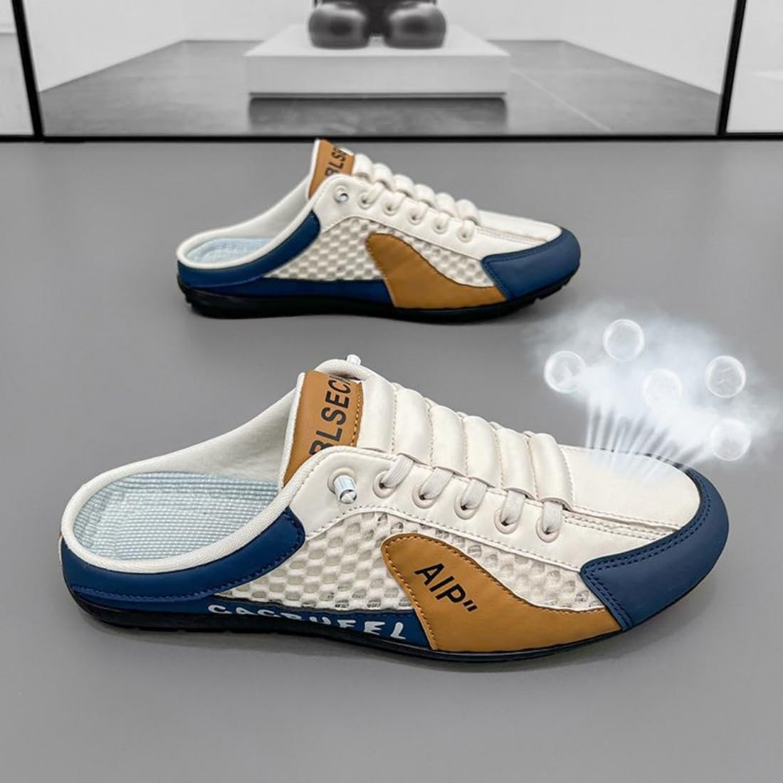 Men's Slip On Mule Sneakers Backless Breathable Mesh Walking Shoes Lightweight Casual Anti Slip Shoes for Driving Travel Daily Wear - 3