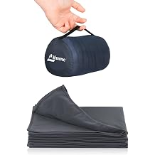 Litume Compact Fleece Travel Blanket with Stuff Sack, 70x48 Inches, Moisture Wicking and Breathable Airplane Blanket, Foldable Throw for Couch, Car Rides, Train, Camp, Backpacking, Traveling