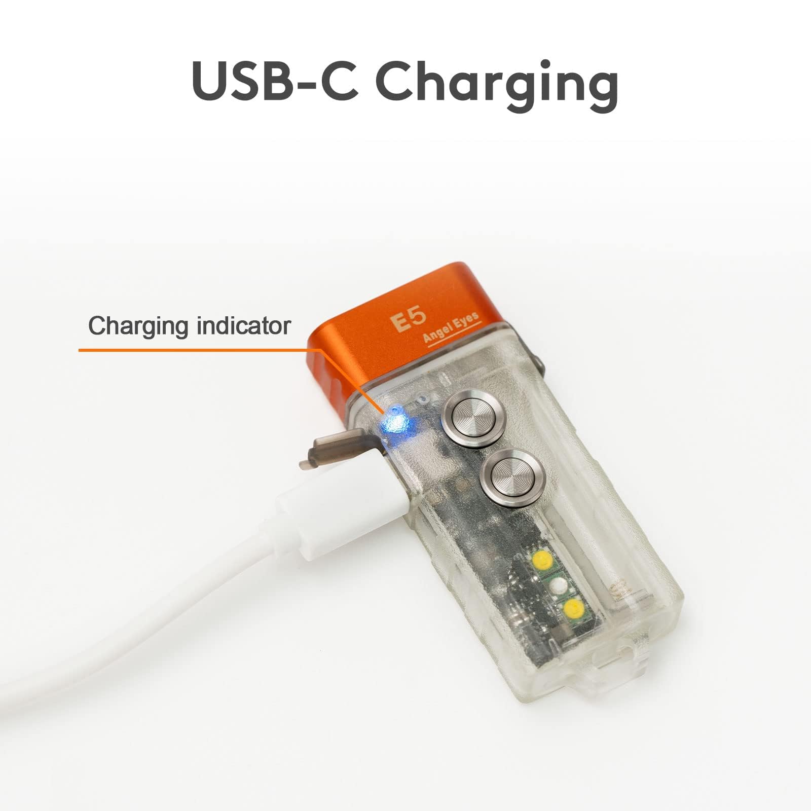 RovyVon Llavero E5, doble fuente de alimentación USB C recargable y AAA reemplazable EDC linterna 4000K blanco cálido LED linterna con luz lateral para camping, senderismo, emergencia