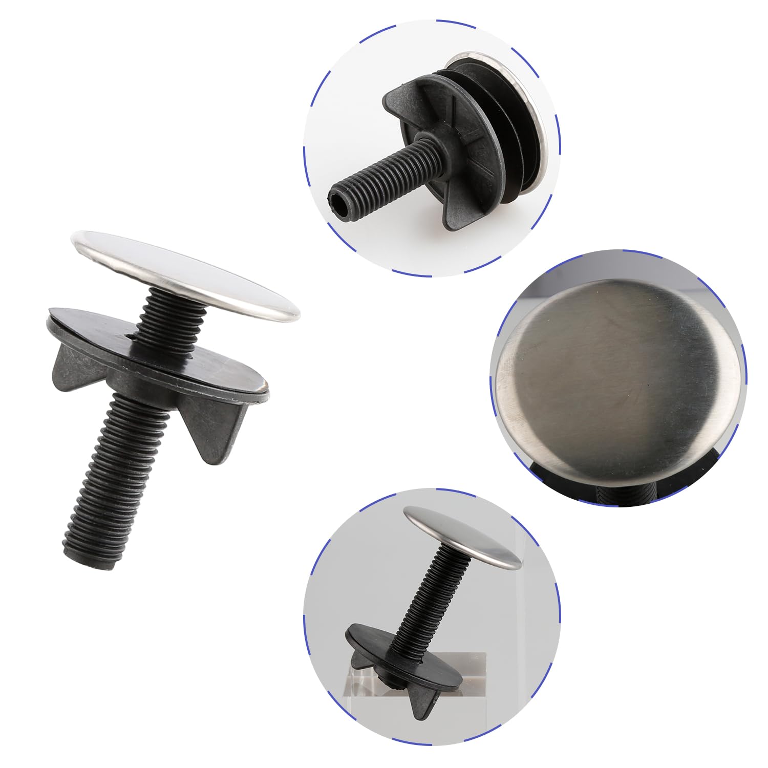 Tabanzhe 2 PCS Stainless Steel Sink Hole Cover,Sink Tap Hole Stopper Sink Accessories Prevents Leaks,for Kitchen Sink Wash Basin Bathroom Sink Bathtub - Image 3