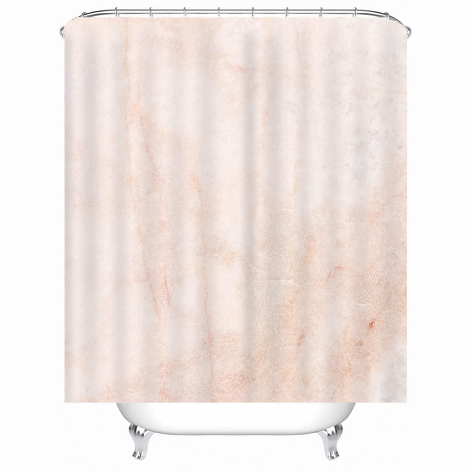 Rideau de douche decor nature beige au design épuré pour baignoire spacieuse
