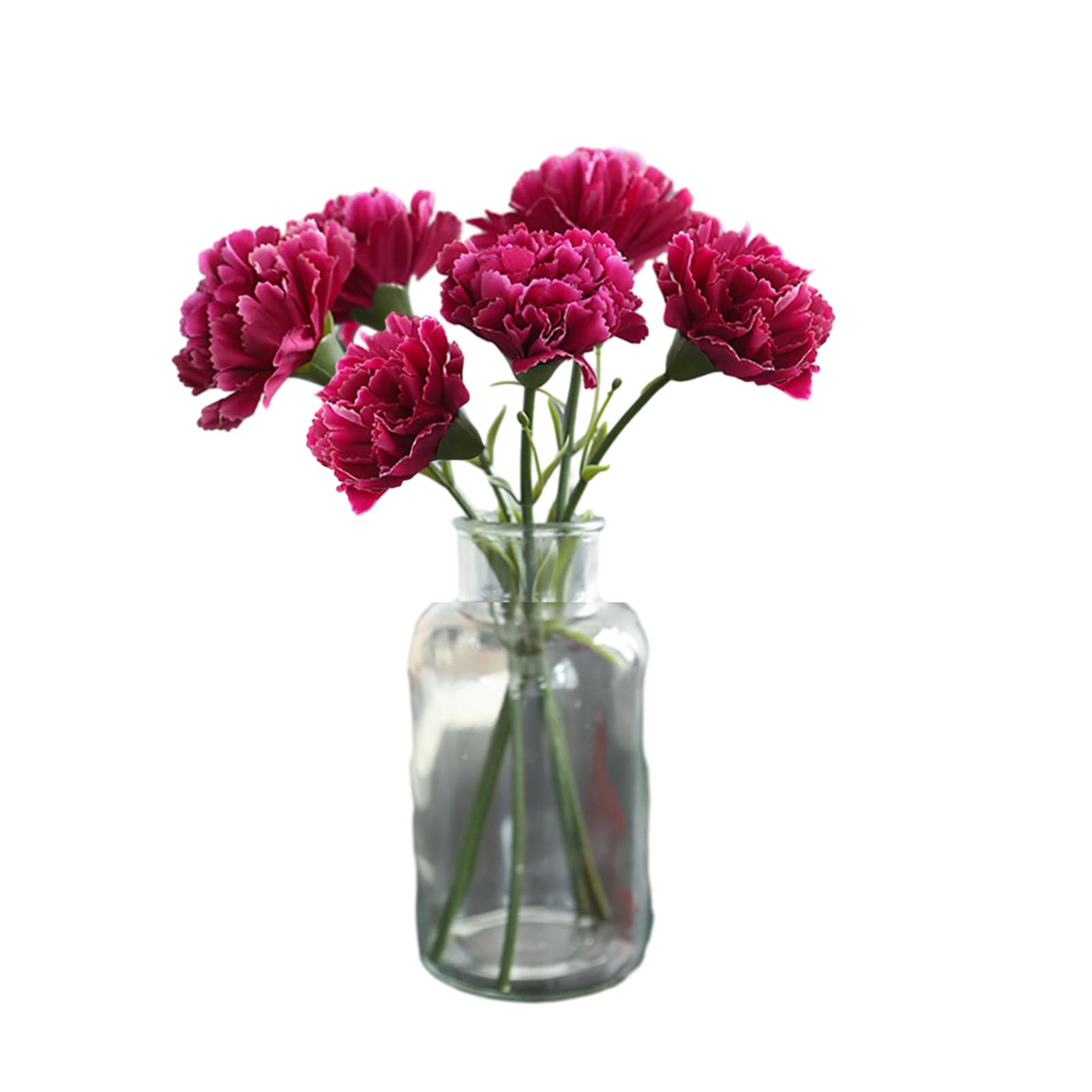 matumou 6Pcs Faux Silk Flower Material Artificial Carnation Flower Realistic No Watering -fade Fake Flower DIY Gift Mother Day Home