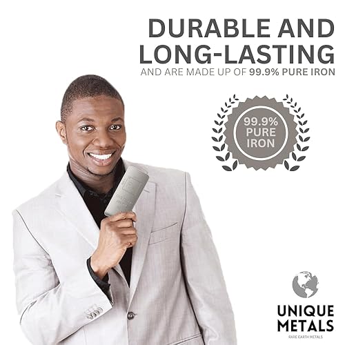 Miniatura 7 de Pisapapeles de lingotes de hierro de 1 libra con diseño de elementos - Barra de hierro puro .999 de Unique Metals