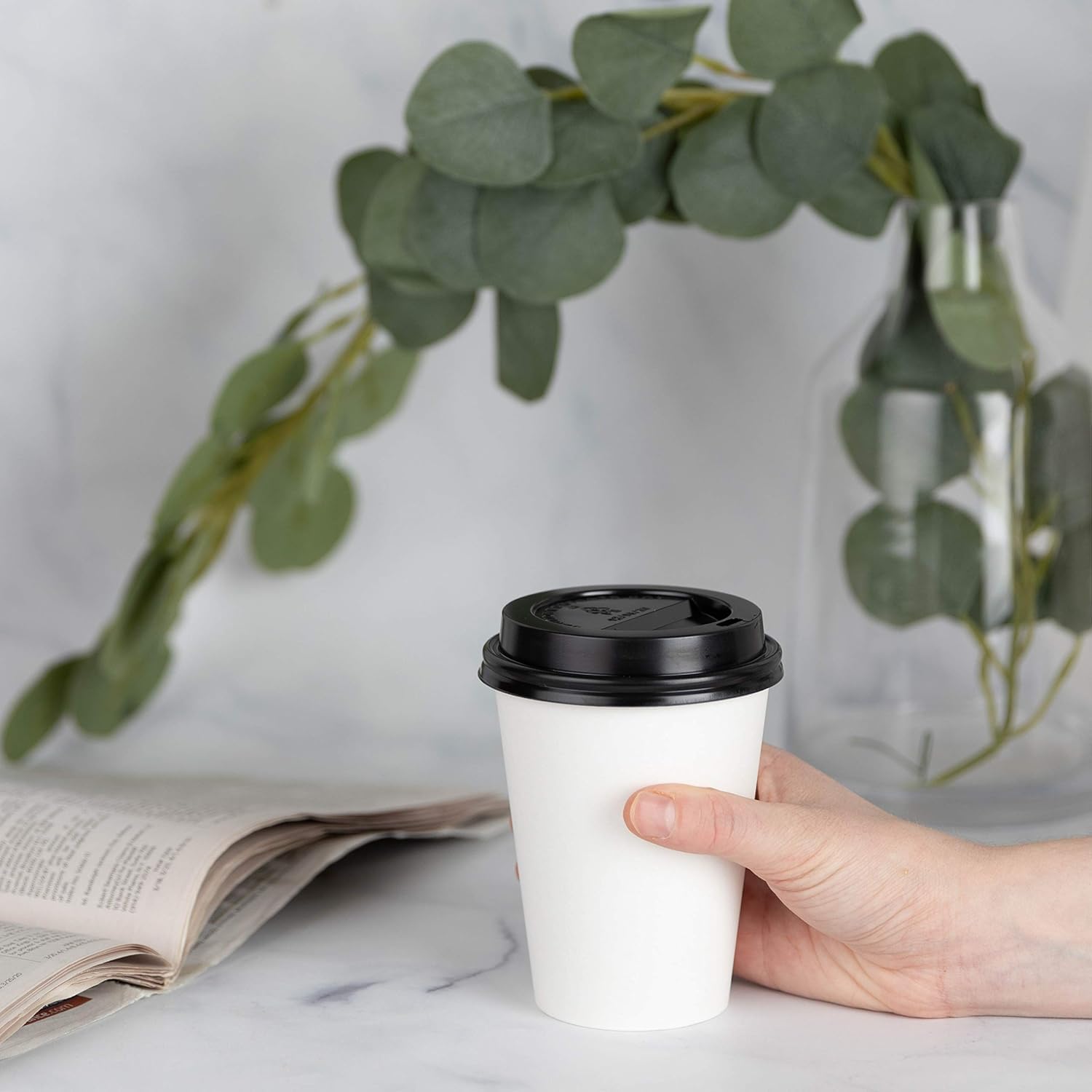 Dixxii'e Perfec Touch Domed Plastic, Hot Cup Lid | 12-20oz | 500 Count, Black - Image 4