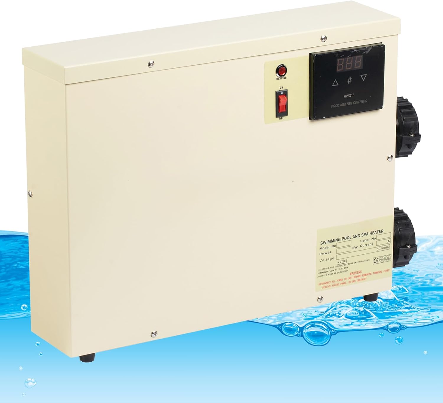 11KW Electric Pool Heater 220V Hardwired, Digital Touchscreen Spa Heater for Hot Tubs & Small Pools up to 1,200 Gallons, 316 Stainless Steel, Flow Switch & Overheat Protection