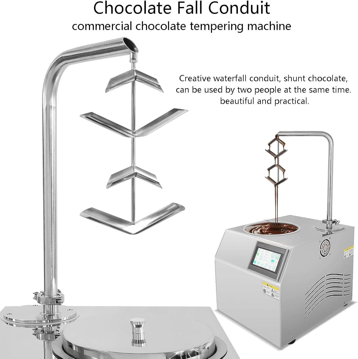 Templadora de Chocolate de Sobremesa, 7L – Fundidora AutomáTica de Chocolate con Control Preciso de Temperatura, para Fiestas de Dulces, Bodas, Bares, BuféS