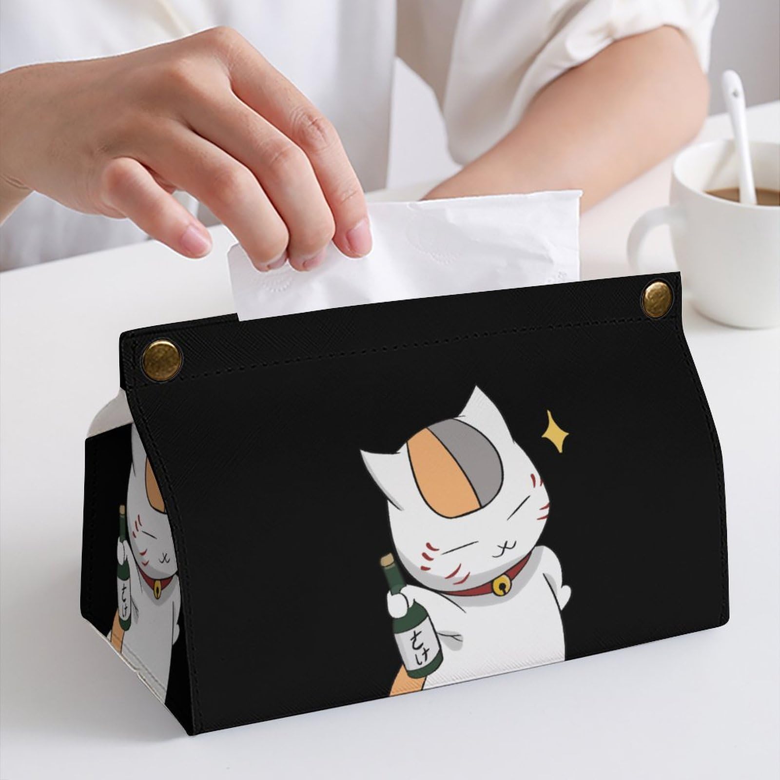 Amazon｜ティッシュケース おしゃれ PUレザー 夏目友人帳 ニャンコ先生