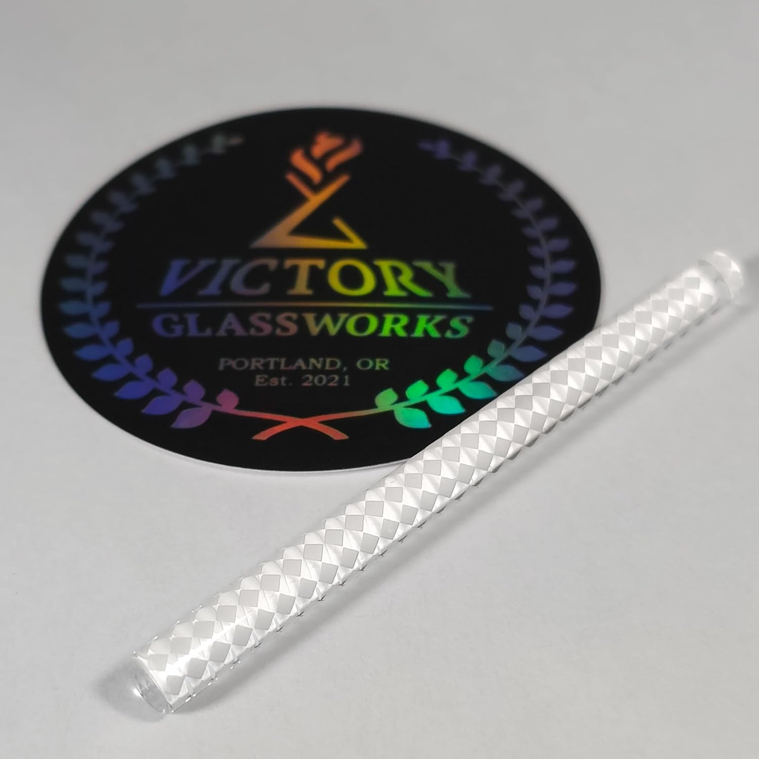 Fused Quartz Pillars w/Surface Enhancements - Checkerboard & Other Specialty Patterns (5x65mm Checkerboard - Solid Pillar)