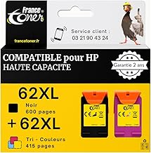 62XL - Compatible Ink Cartridges for HP 62 XL - Pack of 2 for HP Envy 5540, 5542, 5543, 5544, 5545, 5546, 5547, 5548 All in One One 5640, 5642 (62XL Black and Colours)